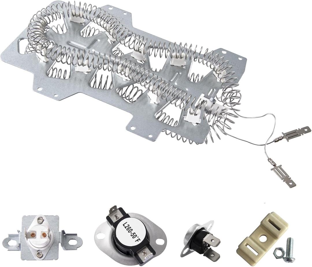 Dryer Heating ElementDC47-00019Afor Samsung, Thermal Fuse DC96-00887A and DC47-00016A, Thermostat DC47-00018A Dryer Repair Kit Replacement