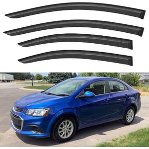 Window Visors Rain Guards for 2012-2020 Chevy Sonic Sedan, Out-Channel Window Vent Wind Deflectors Visors Shades for 12-20 Chevy Sonic (Not for Hatchback)