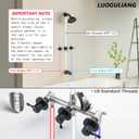LUOGULIANG 3 Handle Tub Shower Faucet Set, Bathtub Shower Trim Kit with Tub Spout, Shower System Complete 3 knobs, Matte Black