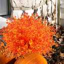 12 Bundles Artificial Fall Flowers for Outdoors, No Fade Faux Autumn Plants, UV Resistant for Thanksgiving Days, Home Dcor (Orange Red)