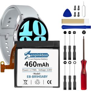 for Samsung Galaxy Watch 6 Battery Upgraded [460mAh] EB-BR945ABY Battery for Watch 6 SM-R940 SM-R945 SM-R945U 44mm Replacement with Repair Tool Kit+Screws