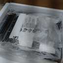 C Shaped End Table with Charging Station, Couch Side Table with Storage Pocket, Slide Under Couch Sofa Table Tray, Greige