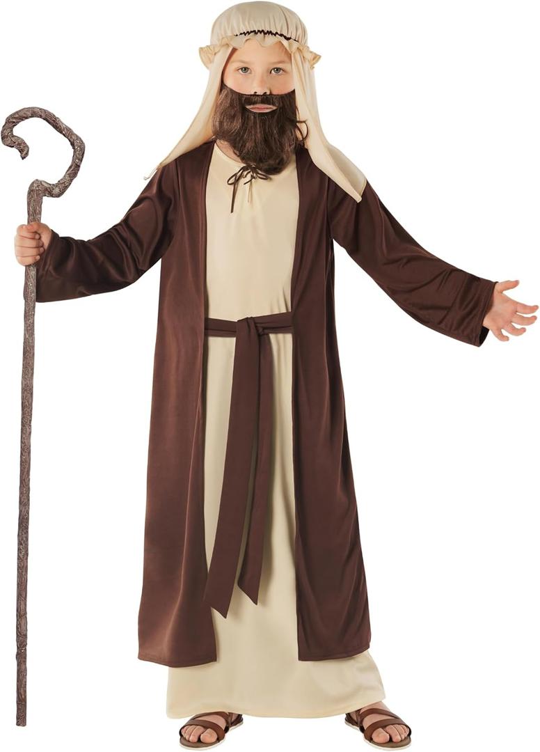 Morph Saint Joseph Costume For Kids, Biblical Costume For Boys, Bible Dress Up Outfit, Religious Role Play (Small)
