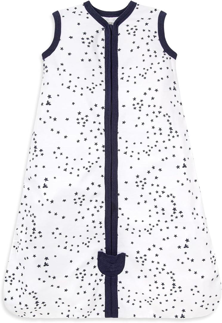 Burt's Bees Baby Unisex Beekeeper Wearable Blanket, Organic Cotton - Light Weight or Medium Weight - Newborn Essentials (Large, A Midnight Twinkle)