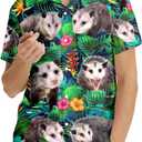 Mushroom Hawaiian Shirts for Men Women, Mushroom Shirt, Mushroom Button Down (L)