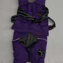 Doglay Dog Jacket Waterproof Dog Coat with Harness Built in, Christmas Puppy Winter Coat Reflective Turtleneck Puffer Snow Jackets for Small Medium Large Dogs (Purple), Size: Medium