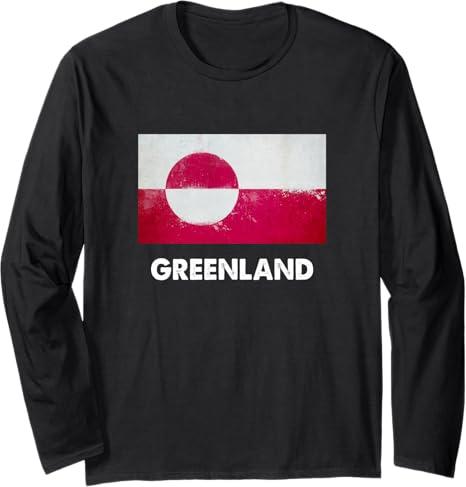 Greenlander Greenland Flag Long Sleeve TShirt, XL 
