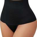 Avidlove Women's Shapewear Tummy Control Thong Mid Waist Lightweight Shaping Underwear Panty Girdle Body Shaper Brief (Black, M)