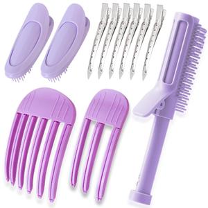 11pcs purple Hair Root Fluffy Clip, Hair Styling DIY Tools Volumizing Root Clips Wind Shaping Styling Comb, Puffy Lazy Hair Clip, Duck Bill Clips Expansion and contraction hair clip comb