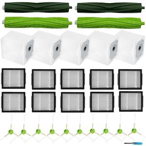 Brush Hepa Filter Accessory Kit Replacement Compatible with Roomba I & J Series i1 i3 i4 i6 i7 i8 J7 J5 J6 J8 J9 Including 2 Extractor 10 Filters 10 Side Brush & 5 Bags