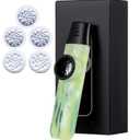 Kazoos for Adults, Jade Style Kazoo Adjustable Tone Professional Kazoo Instrument with Five Flute Diaphragms, Perfect for Music Enthusiasts Party Kazoos Game, Green