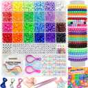 LIS HEGENSA Pony Beads Bulk,Kandi Beads for Necklace Jewelry Making Hair Braiding,Bracelets Making Kits,Hair Bead,Bracelet Plastic Bead for Crafts Braids Girls(24 Color,1000PCS)