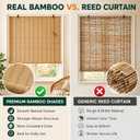Bamboo Blinds for Interior Windows, Custom Bamboo Shades for Indoor Windows, Light Filtering, Easy to Install, Bambo Roll Up Blinds for Outdoor Patio, Decks, Porch, Backyards, 38"W x 64"H