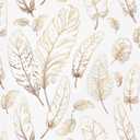 Feather Peel and Stick Wallpaper 17.3"120" Gold White Contact Paper Modern Feather Wallpaper Self-Adhesive Vinyl Wall Paper Waterproof Contact Papers Shelf Drawer Liner Roll for Bedroom Living Room
