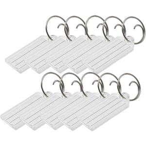 Lucky Line Key Tag with Tang Easy Key Ring, Clear, Box of 100 (1230010)