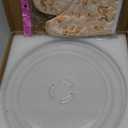 12" Turntable Plate Replacement for Whirlpool Kenmore Maytag Amana Estate Microwaves, 4393799 Glass Cooking Tray with Three Partial Circles Center