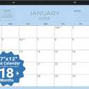 2 x 2026 desk calendar 17x12 Inch-Wall & Desk Planner Dual-Use Design,18-Month Use, clear plastic cover