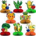 NANAGALI 8 Pcs Hey One Bear Sensory Fruit Honeycomb Centerpiece Dancing Fruit 1st Birthday Party Decoration Set Fruit Table Toppers Centerpieces Party Supplies for Baby Boy|Girl