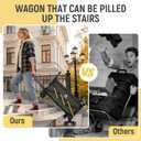 Folding Utility Cart with Triangular Wheels - 2 in 1 Collapsible Stairs Climbing Wagon, Lightweight Shopping Hand Truck with Telescoping Handle for Groceries, Laundry, Travel, Move, Office