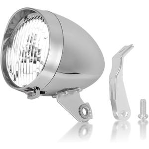 Bicycle Vintage Light, 3 LED Vintage Retro Bicycle Front Light Lamp, Vintage Bike LED Headlight Front Head Bike Lamp with Mounting Bracket (Silver)