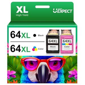Remanufactured for 64XL Ink Cartridge Combo Pack Replacement for HP 64 Ink Cartridges Black and Color Combo Pack Fits for HP Envy Photo 7855 7858 7155 7120 7800 6252 6255 7158 7100 Tango Printer