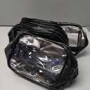 Weewooday 12 Pieces Clear Makeup Bags Cosmetic Storage Bags PVC Zipper Pouches Travel Waterproof Makeup Plastic Case for Women Organizing Toiletries Traveling Bathroom (Small, Dark Black)