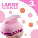 Circle Punch 3 Inch Craft Hole Paper Punch Pink - Extra Large 75mm Circle Hole Round Punchers for Cardstock, Gift Wrapping, Greeting Cards and Scrapbook