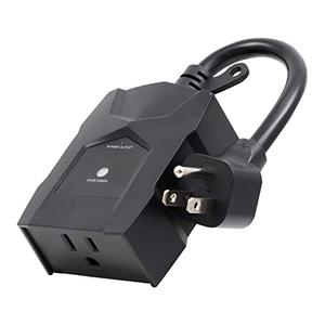 UltraPro Outdoor Outlet Timer - Dusk-to-Dawn Sensor, Single Outlet Light Automation, Weather-Resistant, Seasonal Landscape Timer, Black, 1 Pack