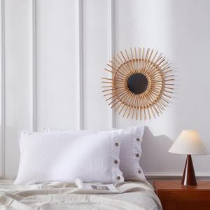 100% French Linen Pillowcases 20x26 Inches Standard Pillow Shams Pack of 2 with Coconut Buttons Closure, Stone Washed Soft Durable Breathable and Cooling Pillow Covers (White, Standard)