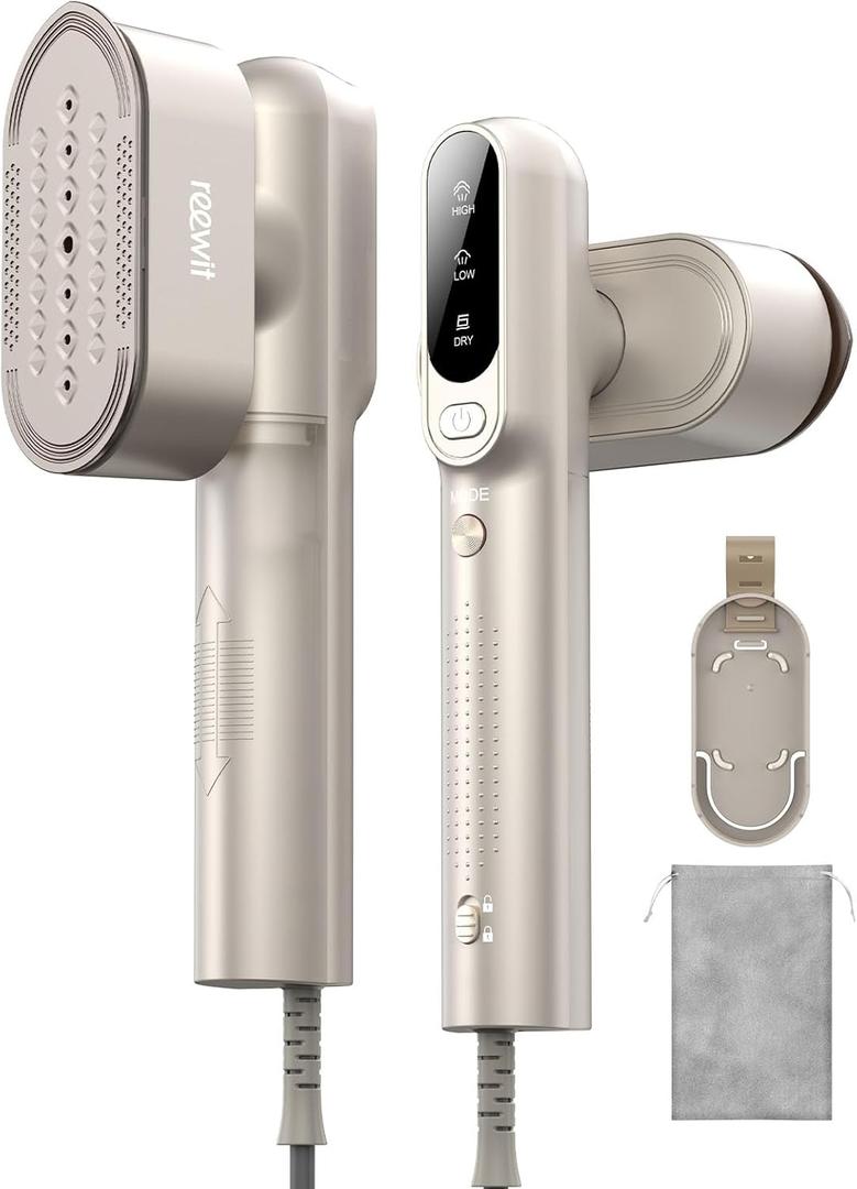 Travel Steamer for Clothes,100-240V Travel Steamer & Iron 2 in 1 with Fast Heat-Up,1200W Portable Handheld Garment Steamer,Travel Size,Large Heat Panel,Fabric Quick Wrinkle Remover for Global & Europe