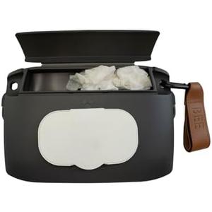 Bee Babe Co. On-The-Go Wipes Dispenser, Travel Wipes Case, Includes Temporary Trash Compartment, Must Have Diaper Bag Accessories, Car Trash Can, Reusable Baby Wipes Holder, Portable Wipe Dispenser