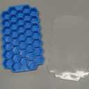 Ice Cube Trays for Freezer with Lid-37 Grid Silicone for Small Ice Cube Molds,Easy-Release Reusable in Organizer Bins or Ice Bucket for Cocktail bar or Iced Coffee Cup (1 Pack, Blue)