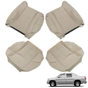 munirater Grey 4Pcs Seat Cover Leather Bottom Lean Back Driver & Passenger Replacement for 2003-2006 Escalade