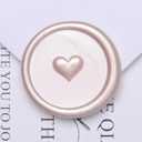 UNIQOOO Wax Seal Stickers - 3D Heart Wedding Invitation Envelope Seal Stickers, 50 Pcs Self- Adhesive Champagne Sticker, Perfect for Invitation, Christmas, Gift