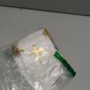 PerKoop 50 Pcs Baptism Satin Gift Bags with Drawstring 4 x 6 Inch Religious Gift Bags Cross Candy Jewelry Pouches for Baptism Christmas Nativity First Communion Party Favor(White)