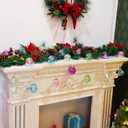 Amooca Christmas Balls Ornaments Hanging Garland Decorations with LED Lights 20pc 12.2ft for Window Wall Stair Railing Xmas Tree Holiday Party Home Decor with Timer Colorful Rhombus Round Balls