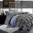 Luxurious All-Season Goose Down Feather Fiber Comforter Queen Size Duvet Insert, Exquisite Pinch Pleat Ruffled Twisted Flower, Premium Baffle Box, 100% Egyptian Cotton Cover, 60 oz. Fill Weight, Gray