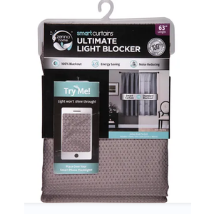 Zenna Home Smart Curtains, Ultimate Light Blocker, Grey