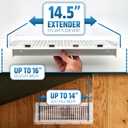 Powerful Magnetic Air Vent Extender for Floor Under Furniture - Sturdy & Durable - Super Strong Neodymium Magnets (Upgraded Patented Design) - 1.6" (H) x 14.5" (W) x Adjustable 13” to 38” Max Length