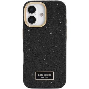 kate spade new york iPhone 17 Case - Compatible with MagSafe - Designer Phone Case - Crystal Pave Nightfall (Black)