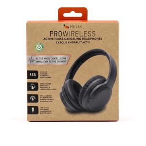 HELIX ProWireless Active Noise Canceling Headphones, Black