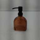 Glass Soap Dispenser for Kitchen and Bathroom Contertop Wash Hand Liquid, Dish Detergent, Farmhouse Style Shampoo Lotion Pump (1, Brown Glass with Black, 4" x 2"x 6-5/8")