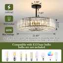Piepooye 8 Lights Modern Large Crystal Chandelier Black Round Semi Flush Mount Ceiling Light Fixture Farmhouse Chandelier for Dinning Room Living Room Bedroom Hallway Entryway Kitchen, 21.65 inches