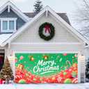 Christmas Garage Door Banner 13x6ft Sweet Merry Christmas Candy Land Green Theme Backdrop Banners for Outside Indoor Winter Door Cover Garage Wall Covering for Party Garage Decorations