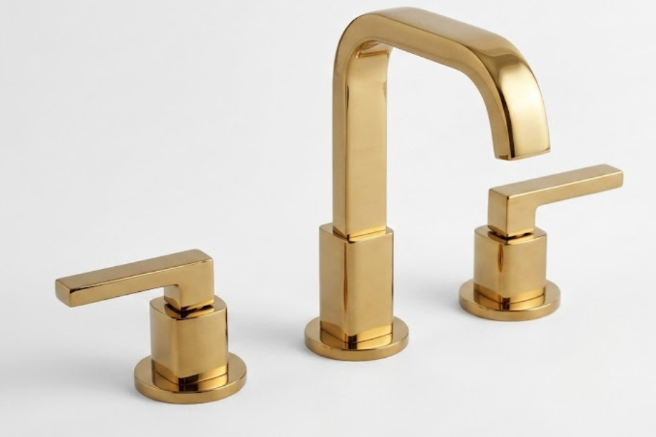KOKOSIRI Bathroom Sink Faucet 3 Hole, 8-Inch Widespread Bathroom Vanity Faucets Copper Champagne Bronze with 2 Supply Hoses Stainless Steel, A1002CPG
