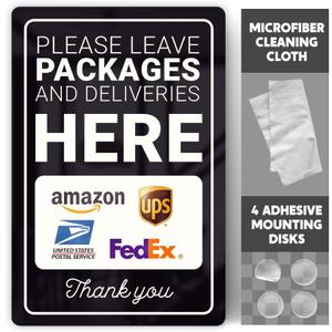 Premium Package Delivery Sign – 8x12 Sublimation Printed on Photograde Aluminum – Weatherproof, Fade-Proof, Professional Look – "Please Leave Packages Here"