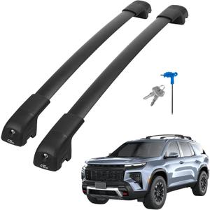 JOYTUTUS Lockable Roof Rack Cross Bars Compatible with Chevy Chevrolet Traverse 2022-2025 Aluminum Anti-Rust Crossbars for Roof Cargo Carrier Bag Kayak Canoe Bike Luggage Snowboard, Black