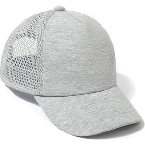 Peecabe Toddler Baseball Hat Novelty Boy Girl Sun Cap Flat Brim Kid Baseball Hats 6M-8Y (2-4T, Mesh Light Gray)
