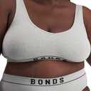 Bonds Seamless Stretch Rib Bralette with V-Neck for Women (Large, Heritage Grey Marle)