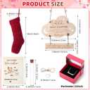 4 Pcs Christmas New Mom Gifts for Women with Exquisite Box Newborn Baby Pregnancy Gift for New Parents Gender Reveal Gifts with Mom and Dad Stocking Necklace Set for First Time Moms